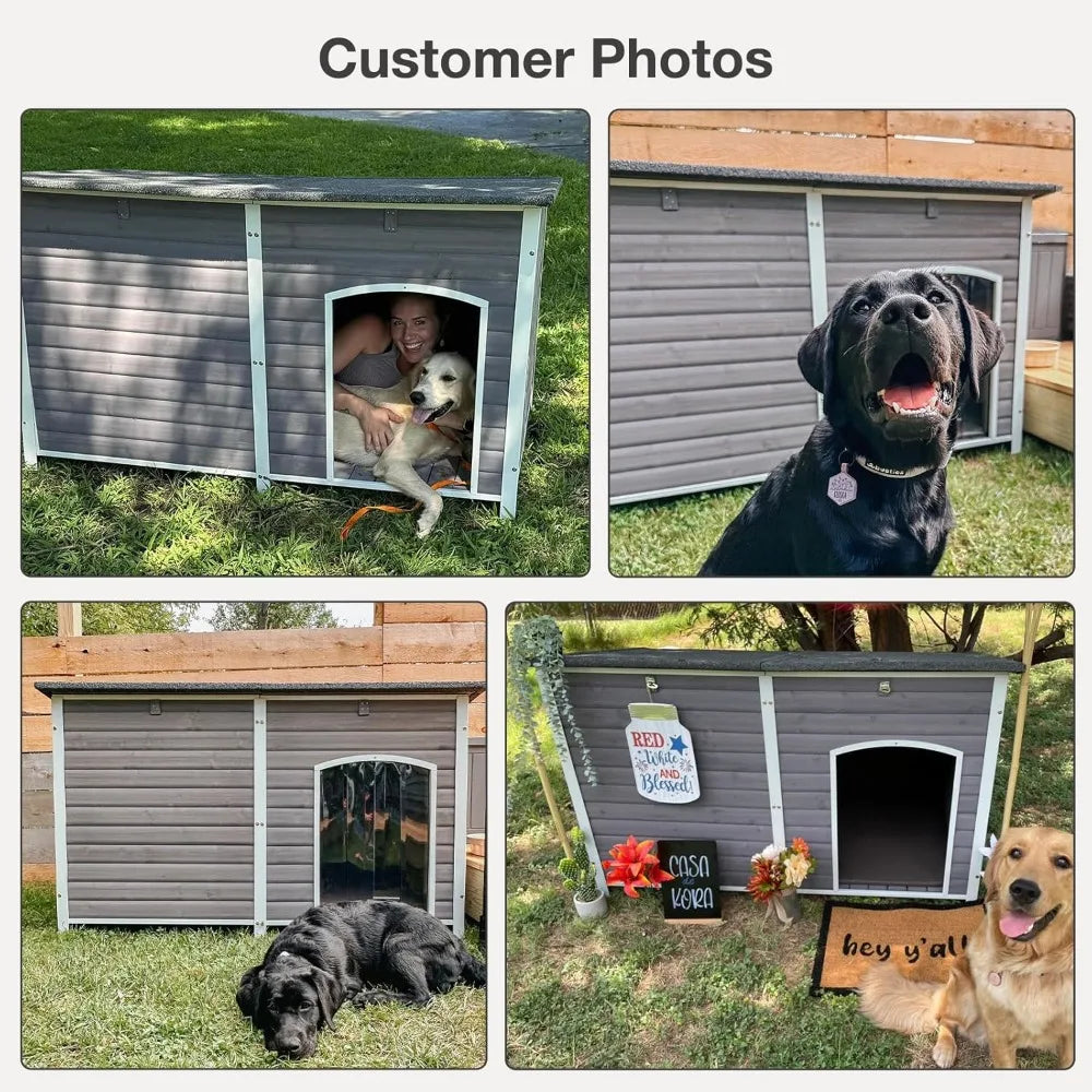 Insulated Outdoor Dog House With Waterproof Liner Kennel