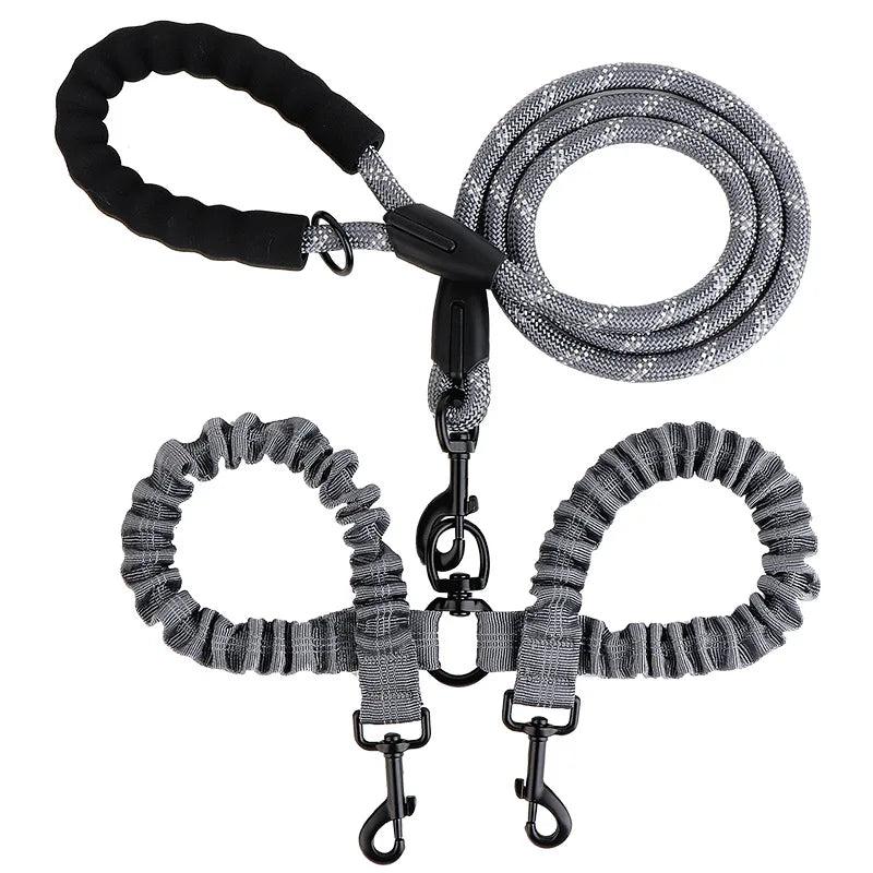 YTYINCN Pet Dog Double Leash Two Head Elastic Rope