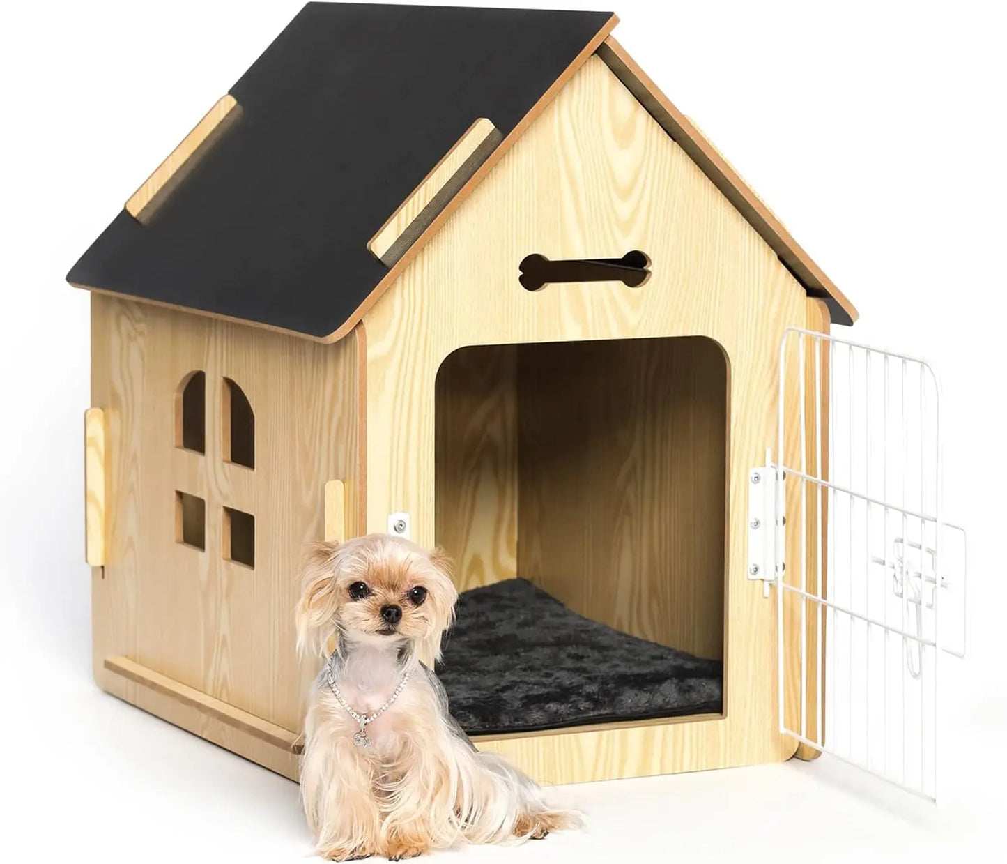 Cozy Indoor Wooden Dog House for Small Dogs and Cats
