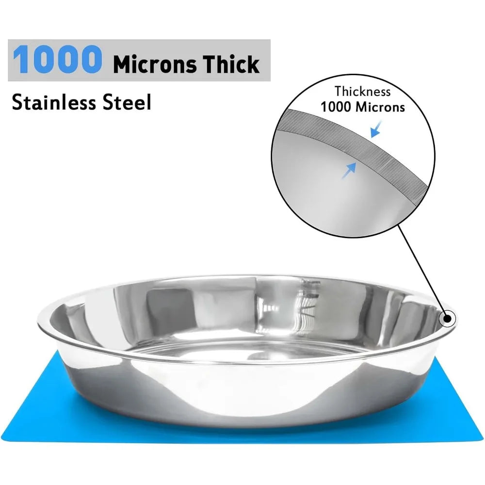 Hign-concerned Shallow Non Slip Food Grade Stainless Steel Bowls For Large Dogs