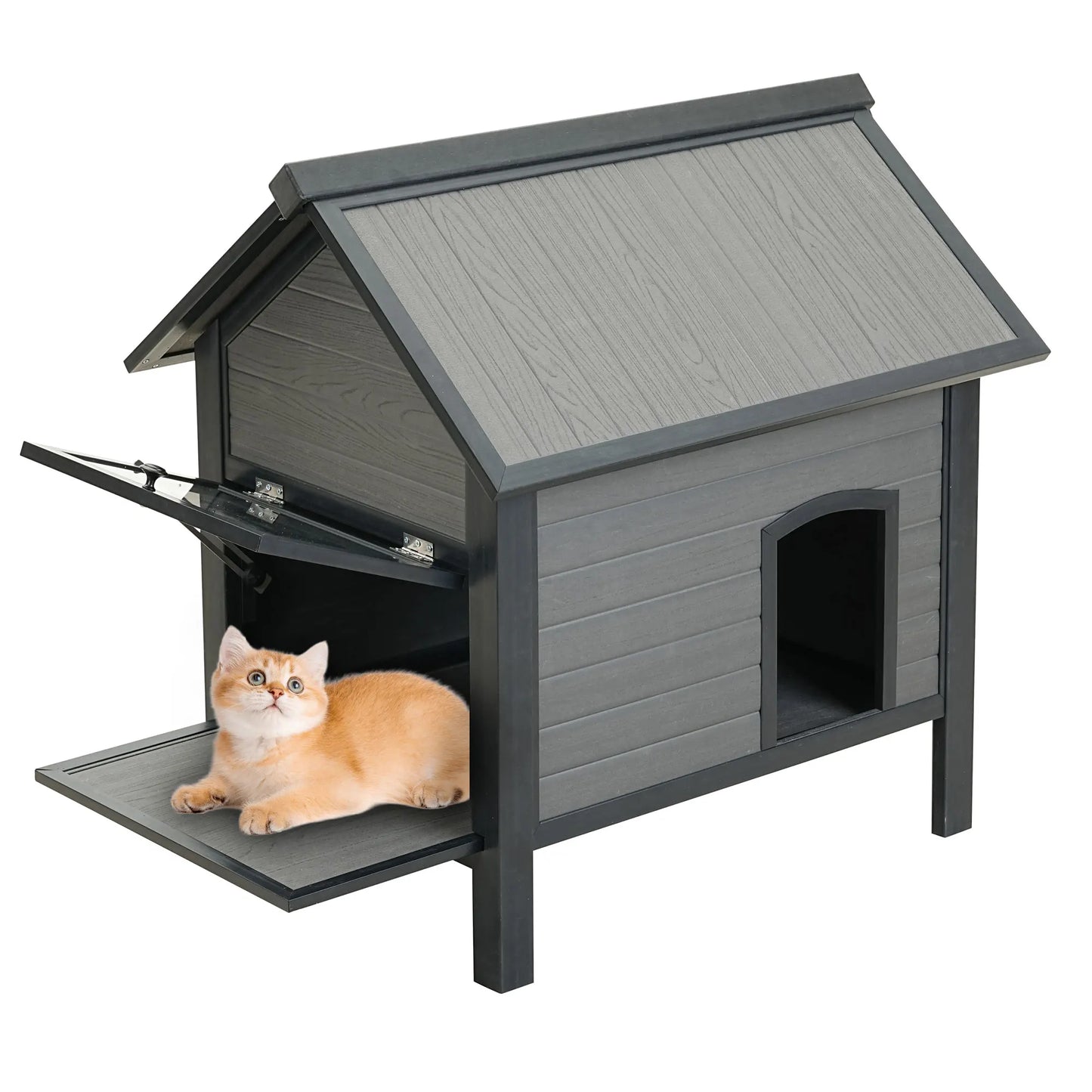 HDPE Indoor Outdoor Cat House Weatherproof Shelter For Cats