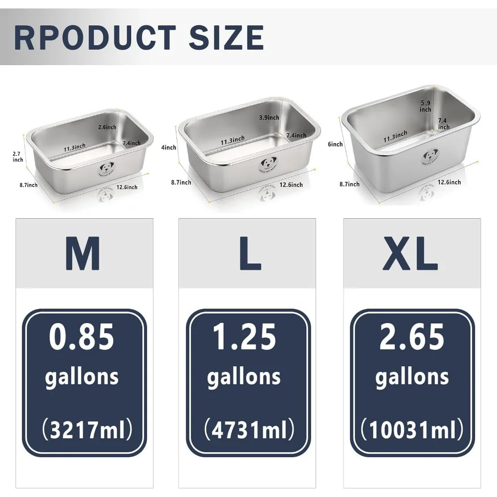 Stainless Steel Dog Bowls High Capacity Food And Water Bowls