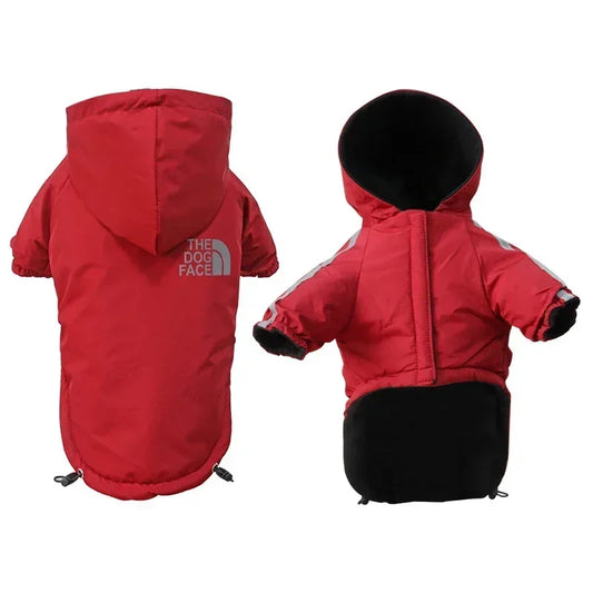 YOUSECN Reflective Wintertime Dog Coat Waterproof Hooded Jacket Featuring DogFace