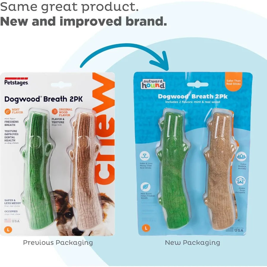 Hign-concerned Mint Infused Real Wood Chew Toys For Large Dogs