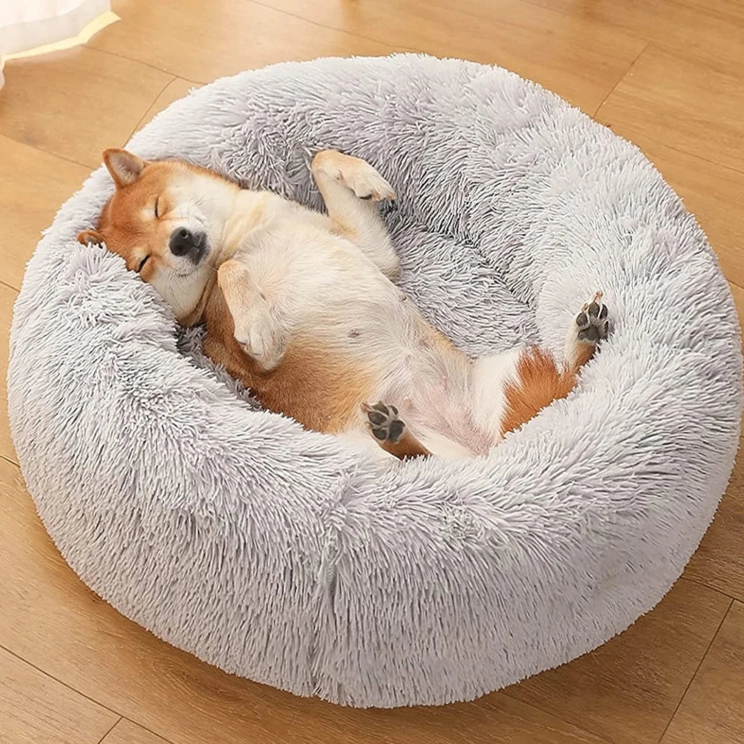 CN Zhejiang Donut Dog Bed Warm Plush Calming Pet Bed