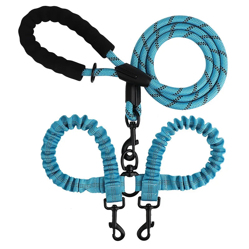 YTYINCN Pet Dog Double Leash Two Head Elastic Rope