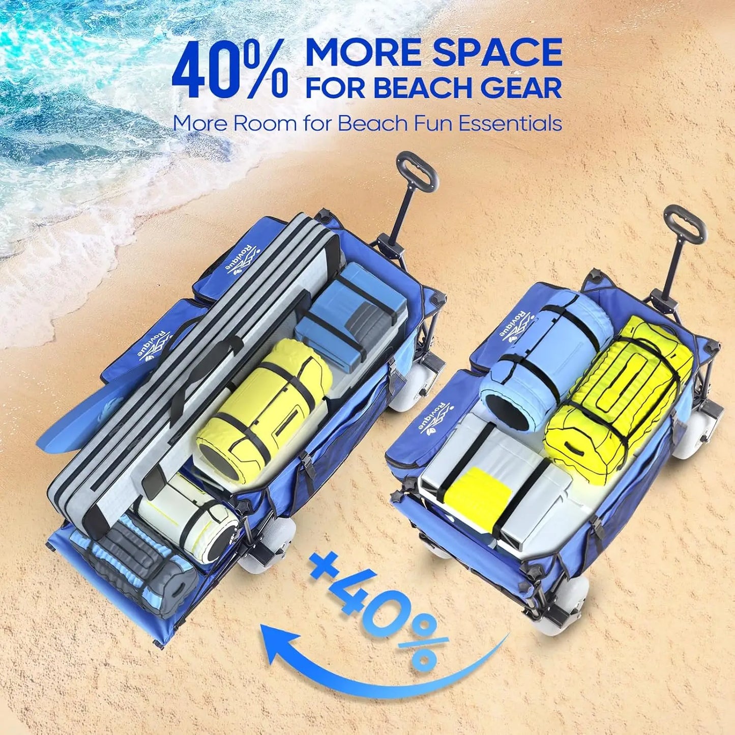 XMSJ Beach Wagon With Big Wheels For Sand All Terrain Cart