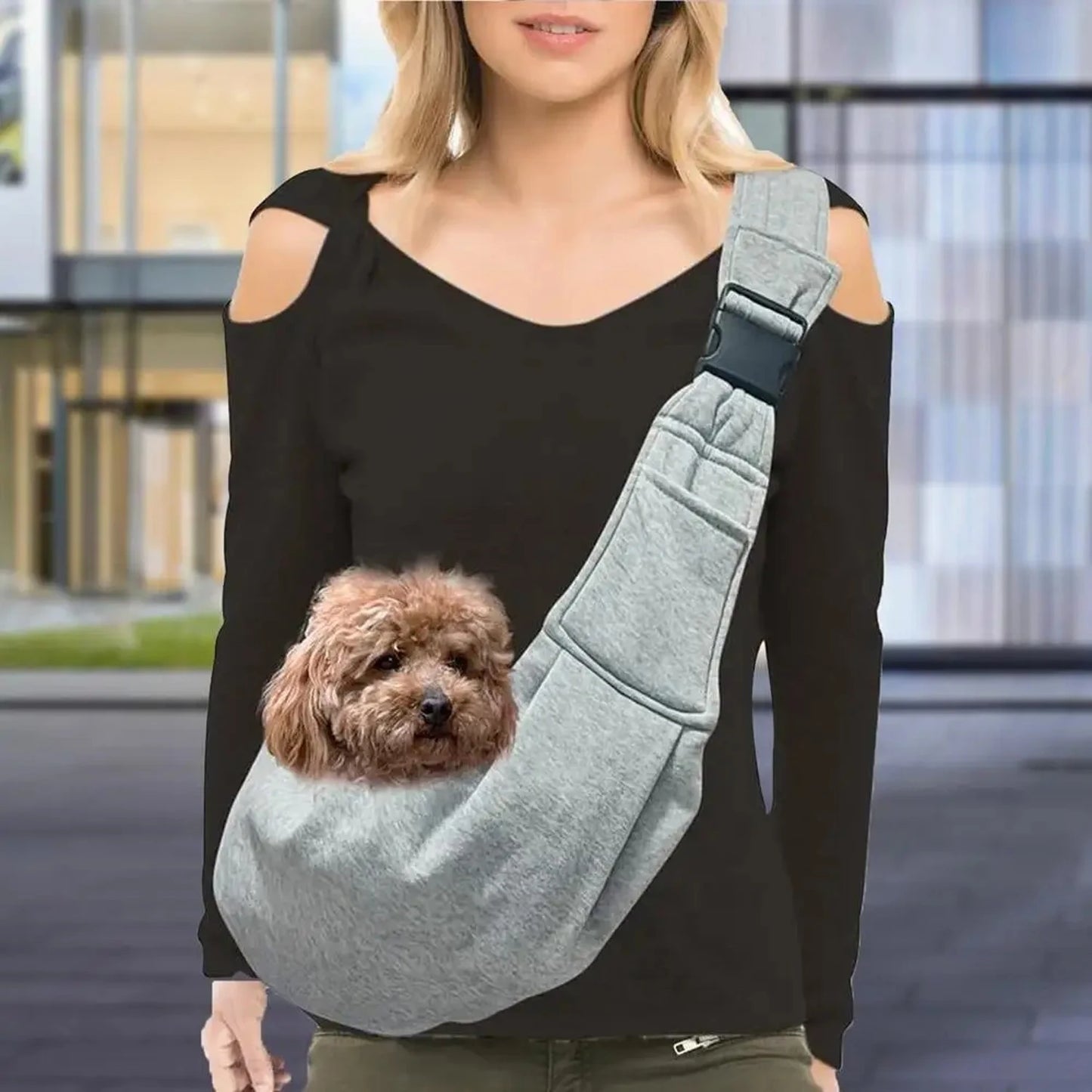 Small Pet Sling Carrier Hands Free Reversible Bag For Pets