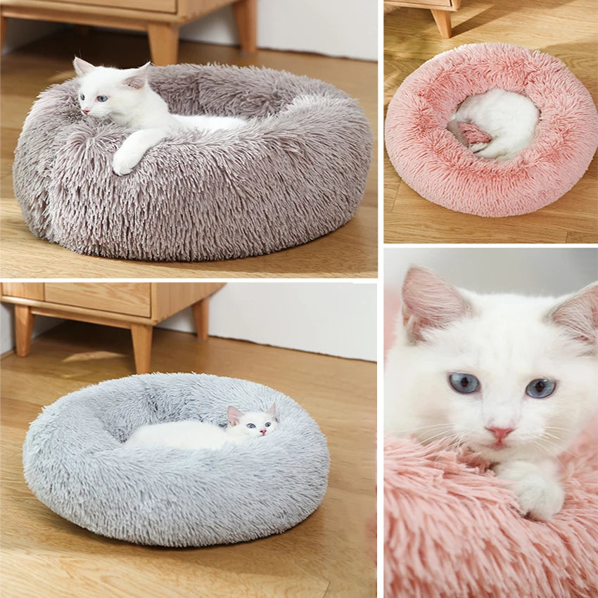 CN Zhejiang Donut Dog Bed Warm Plush Calming Pet Bed