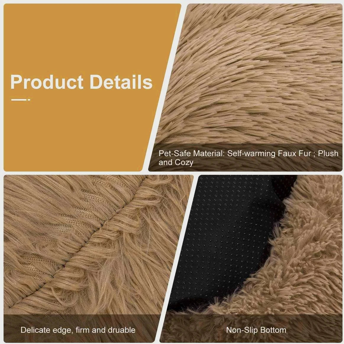 CN Zhejiang Donut Dog Bed Warm Plush Calming Pet Bed