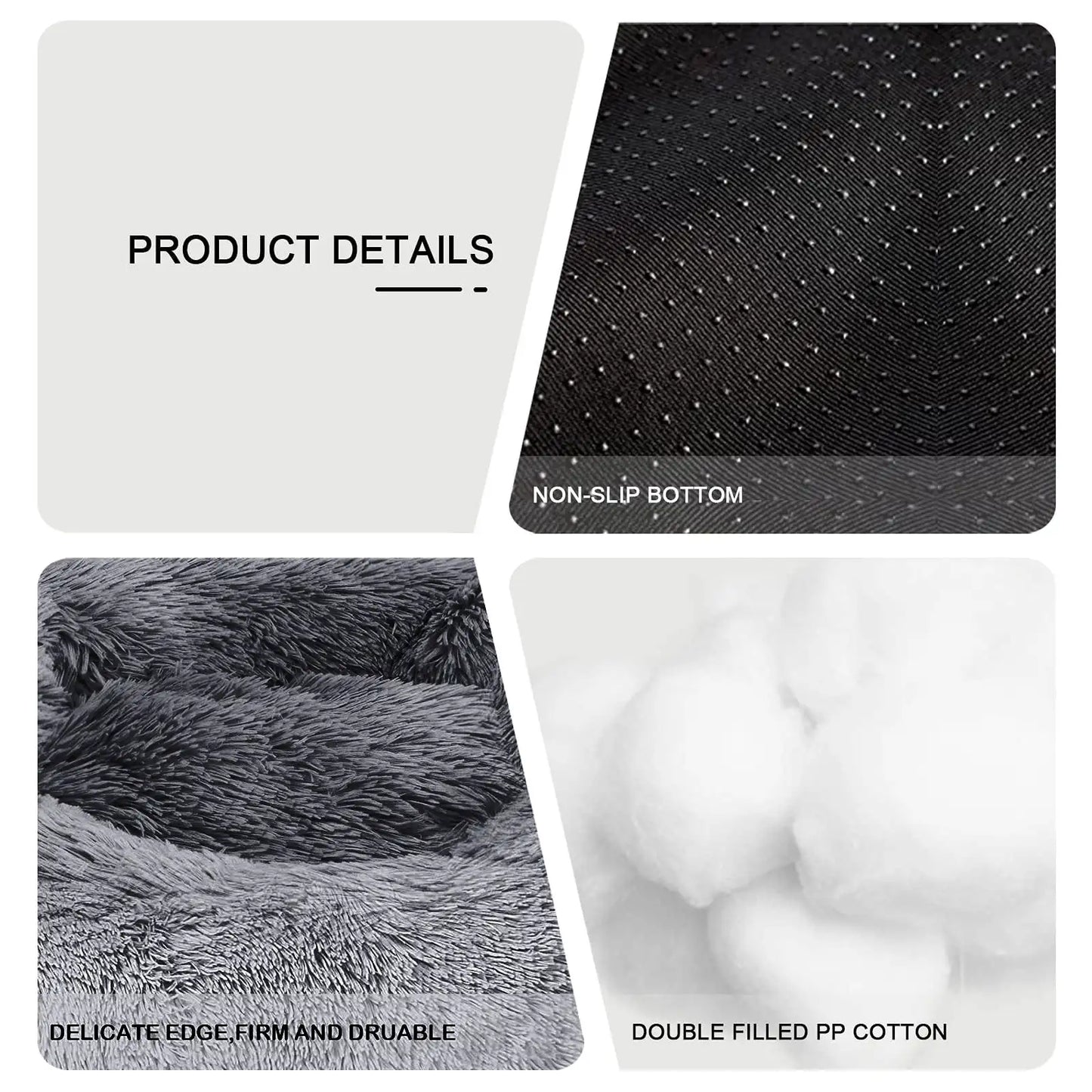 XMSJ Calming Donut Dog Bed Self Warming Plush Round Bed