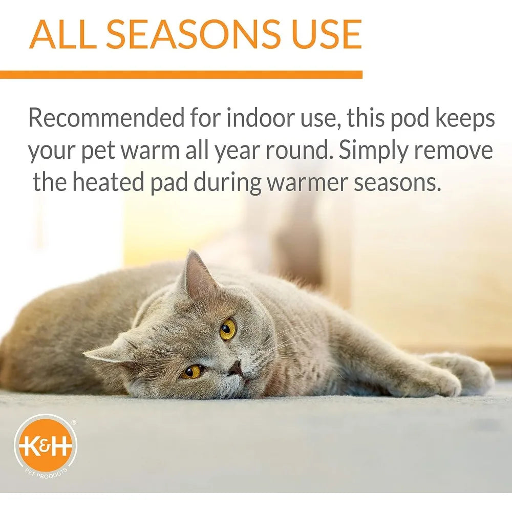 K&H Pet Products Heated Cat Bed Thermo-Kitty Dream Pod