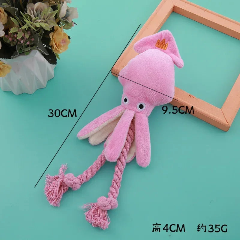 Hign concerned Chemical Octopus Plush Dog Toy Squeaky Rope