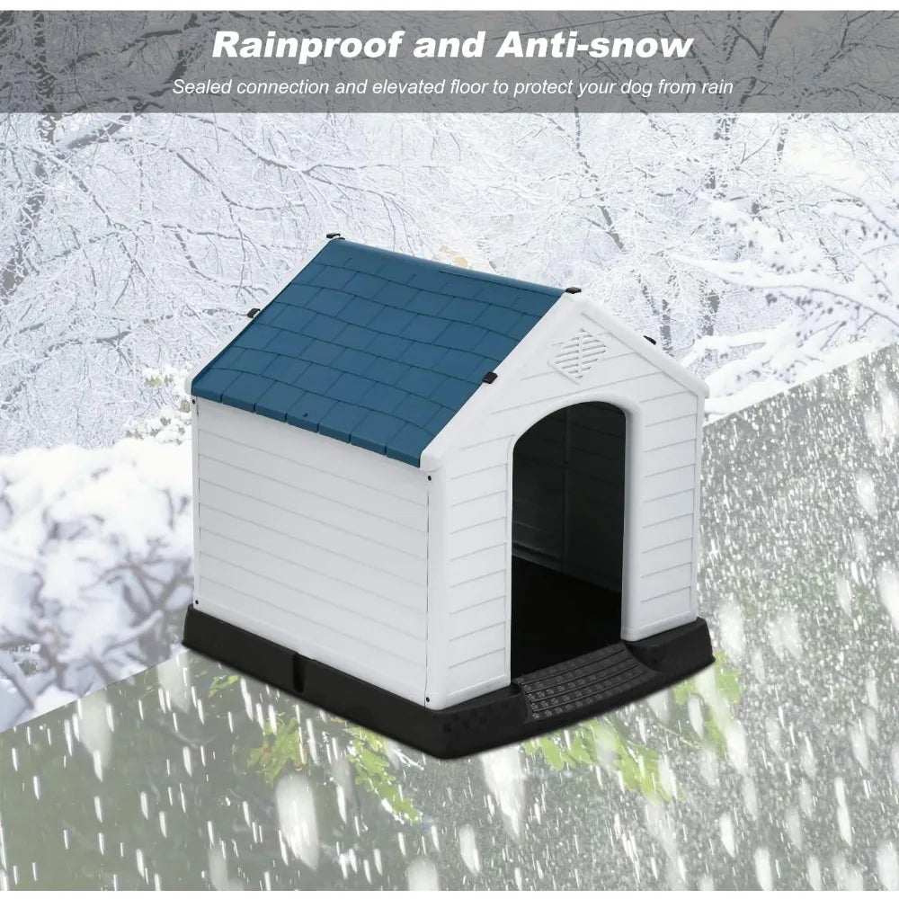 Durable Ventilated Waterproof Plastic Dog House Indoor Outdoor Use