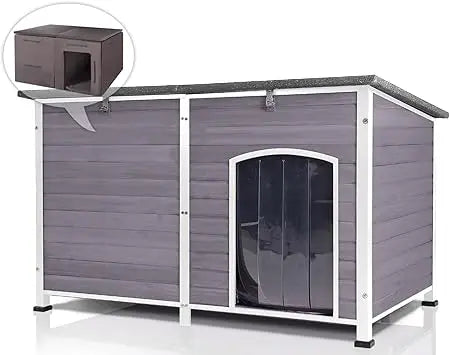 Insulated Outdoor Dog House With Waterproof Liner Kennel
