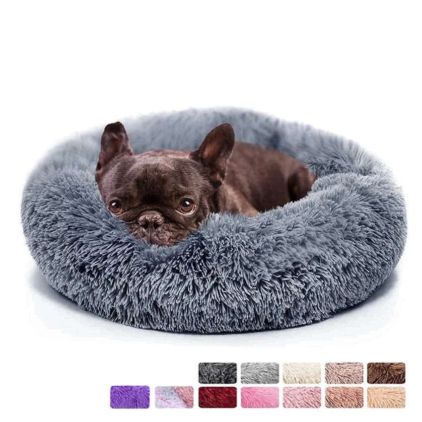 CN Zhejiang Donut Dog Bed Warm Plush Calming Pet Bed