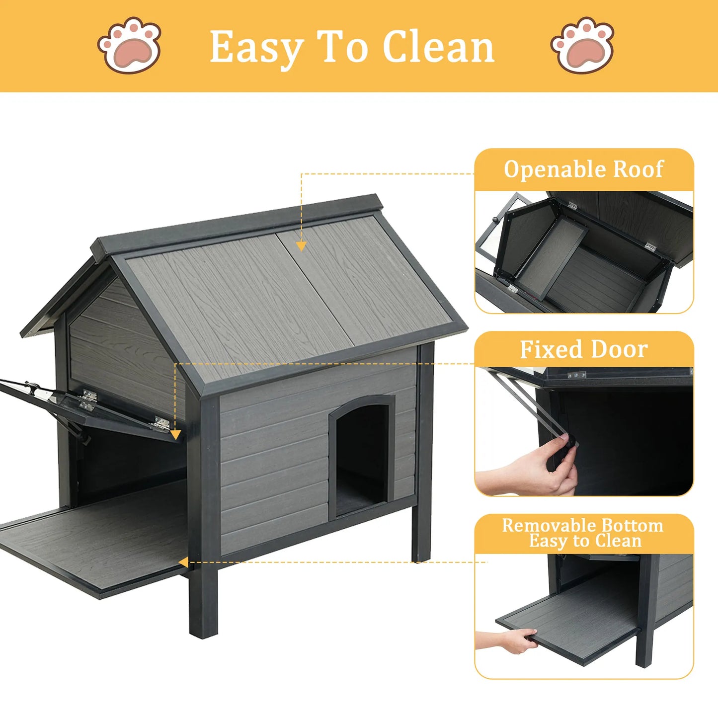 HDPE Indoor Outdoor Cat House Weatherproof Shelter For Cats