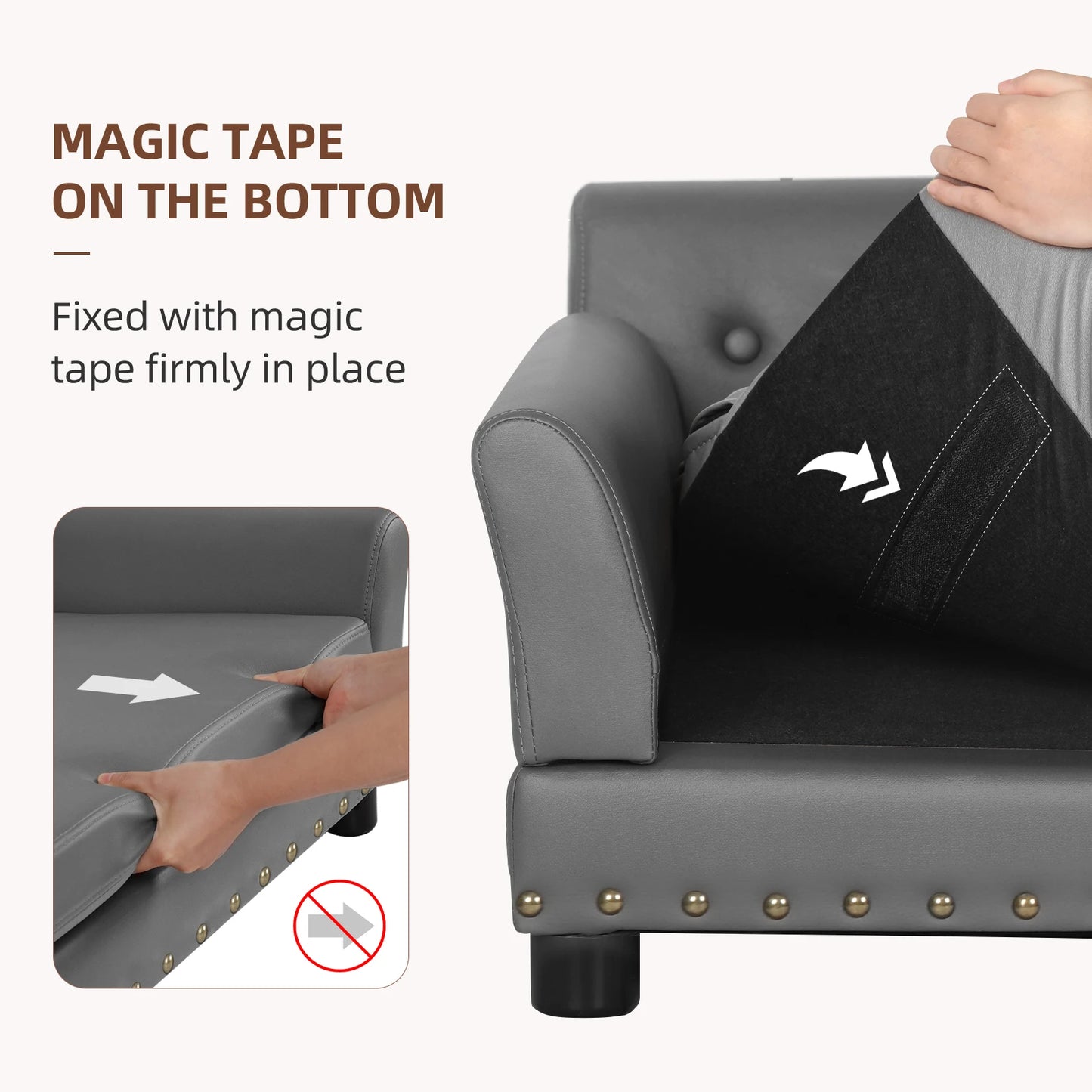 BINGOPAW Elevated Dog Bed Sofa Microfiber Leather Cover Removable Cushion