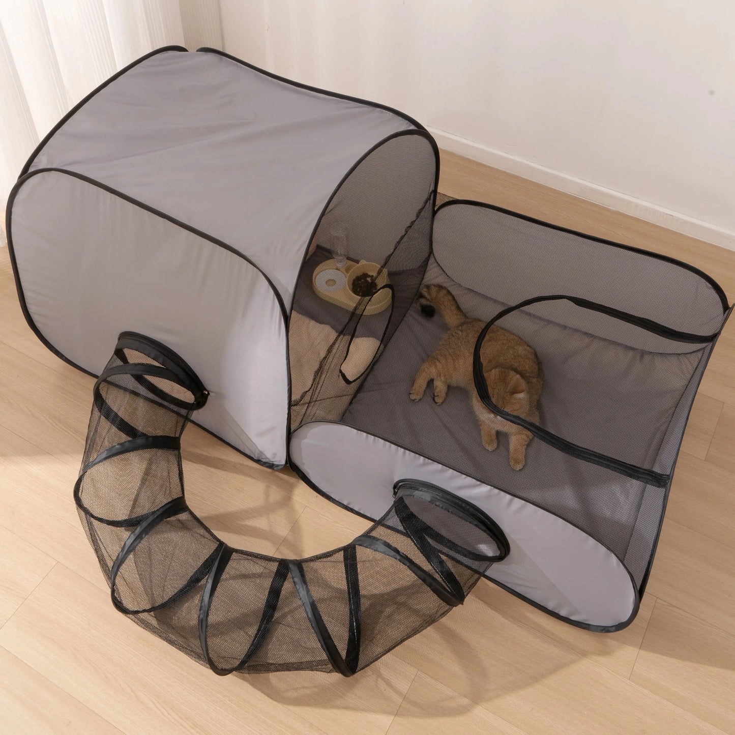 Foldable Oxford Cloth Cat And Dog Nest With Play Tunnel