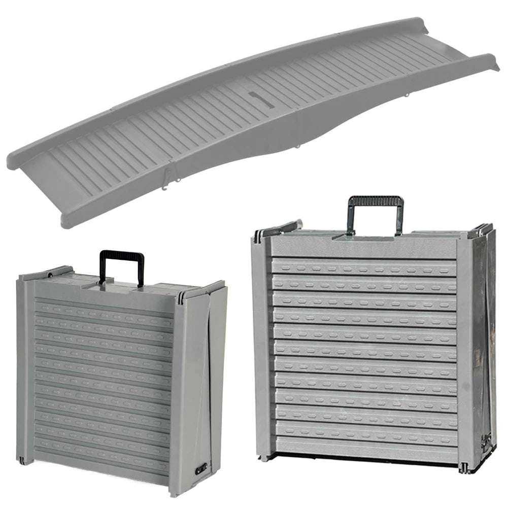 Dog Door Adjustable Folding Dog Ramp With NonSlip Rug Surface