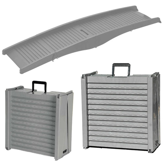 Dog Door Adjustable Folding Dog Ramp With NonSlip Rug Surface