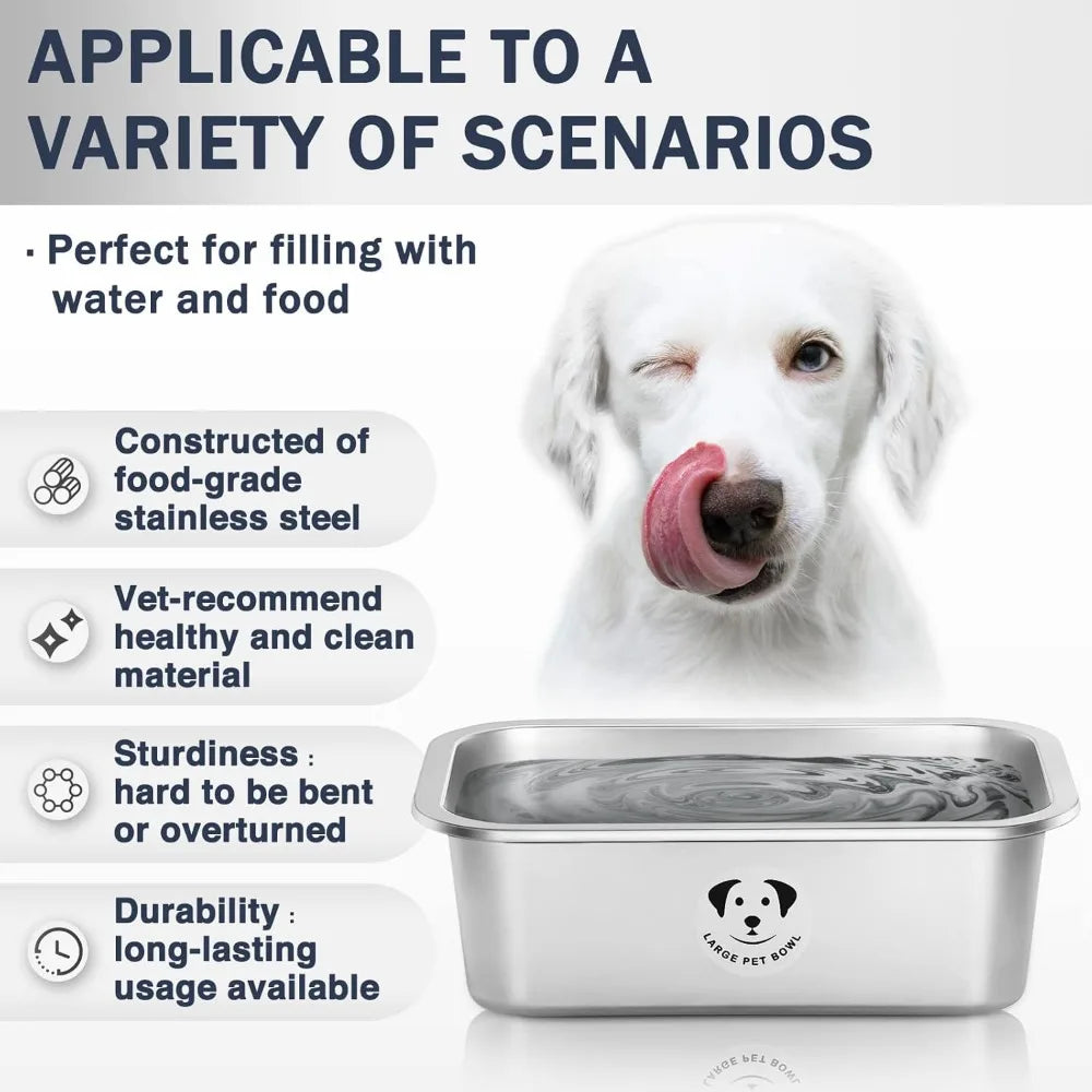 Stainless Steel Dog Bowls High Capacity Food And Water Bowls