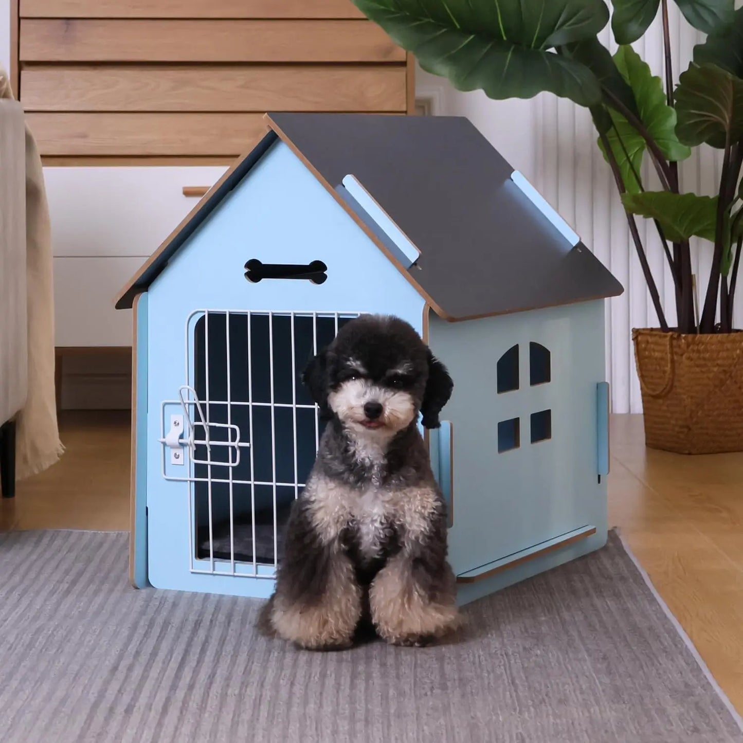 Cozy Indoor Wooden Dog House for Small Dogs and Cats
