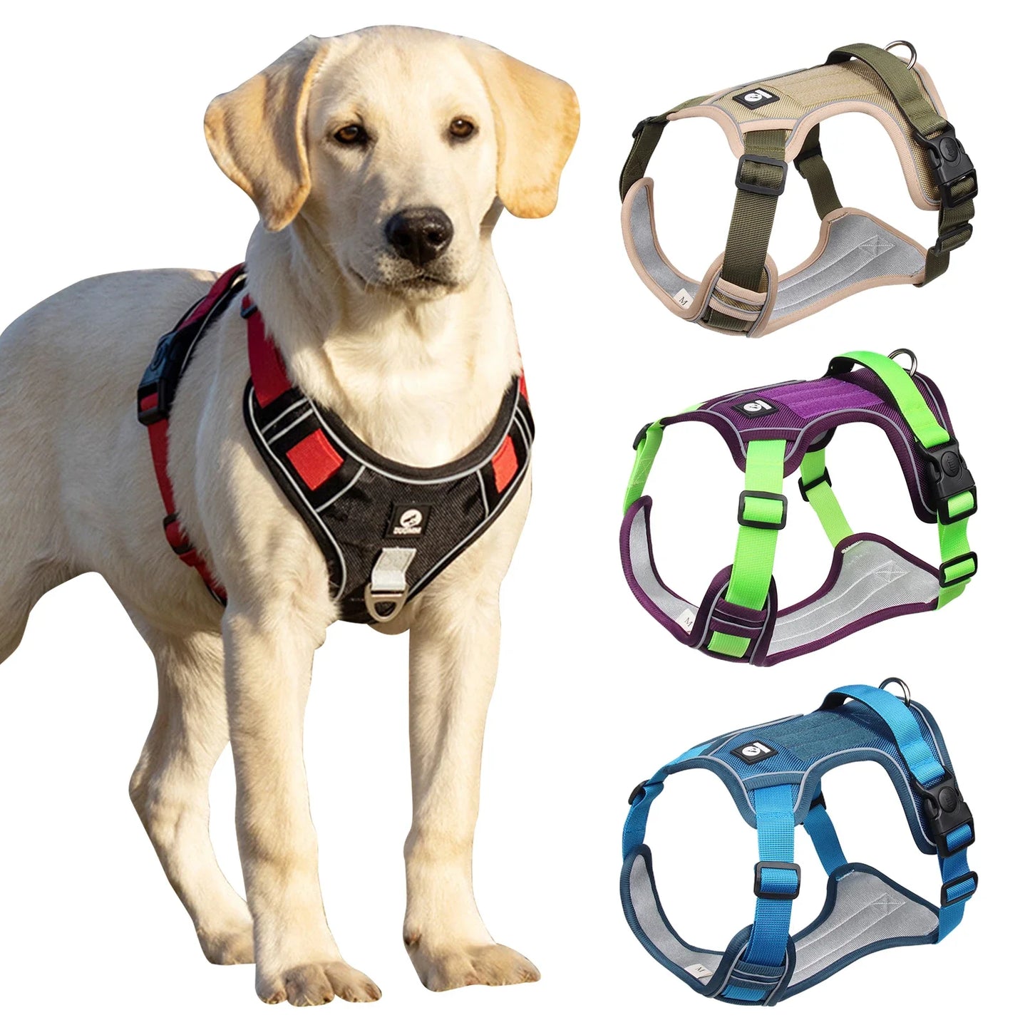 Reflective Dog Harness Tactical Vest 1680D Waterproof Oxford Cloth