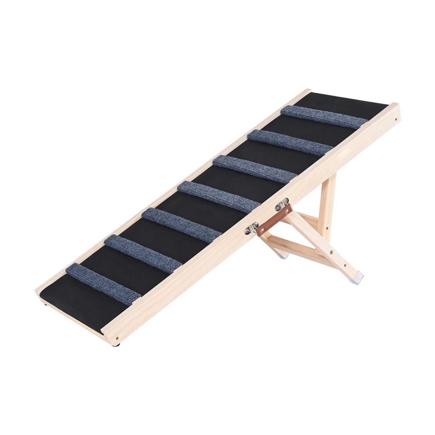 SucceBuy Foldable Dog Ramp Anti Slip Adjustable Wooden Ramp Sofa Car