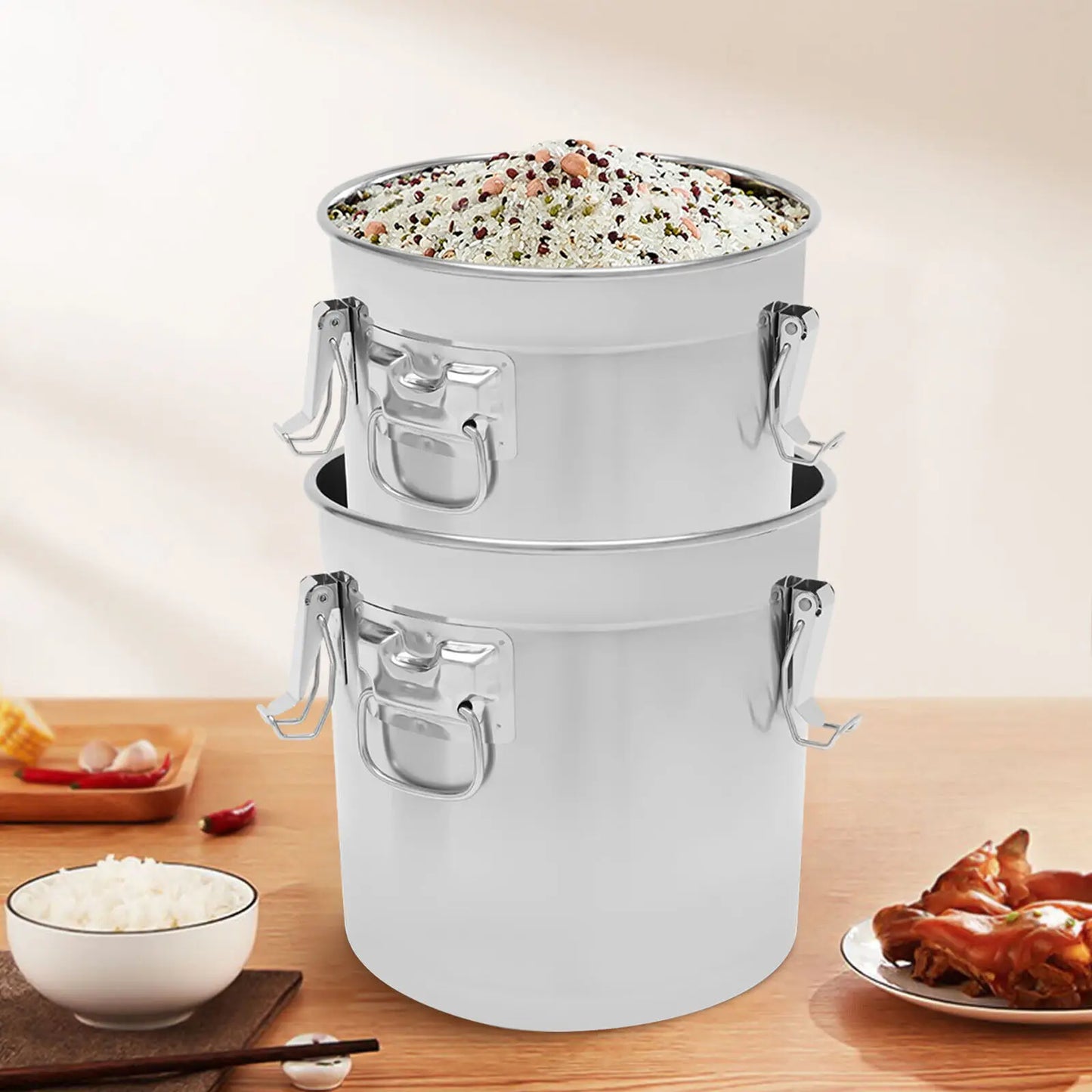 Airtight Rice Canister 304 Stainless Steel Storage Container