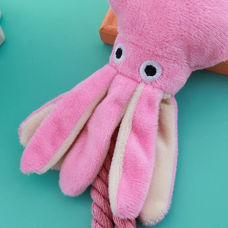 Hign concerned Chemical Octopus Plush Dog Toy Squeaky Rope