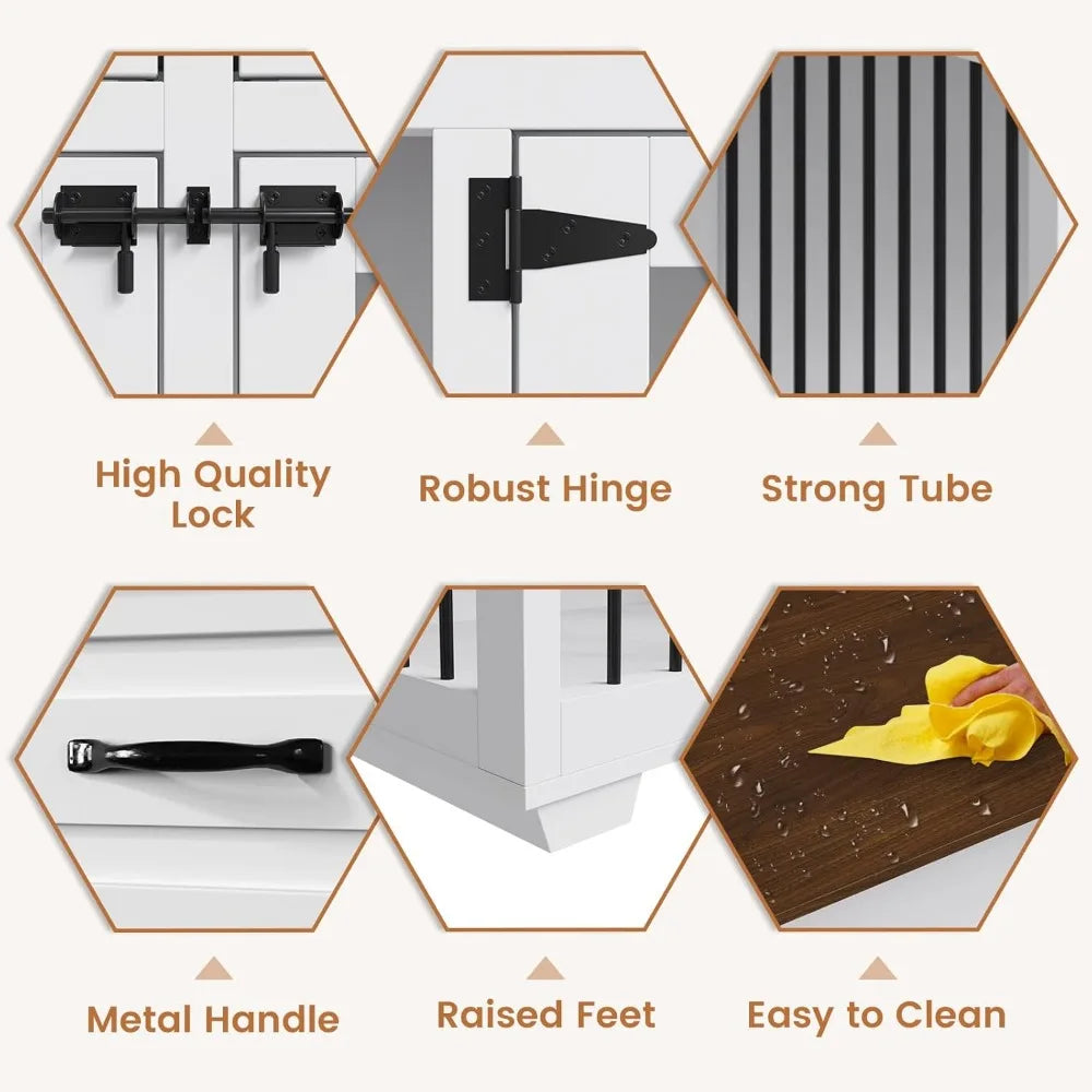 DAFIFY Indoor Luxury Wooden Dog Crate With Drawers