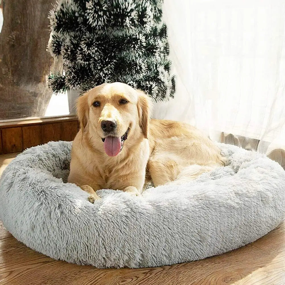 CN Zhejiang Donut Dog Bed Warm Plush Calming Pet Bed
