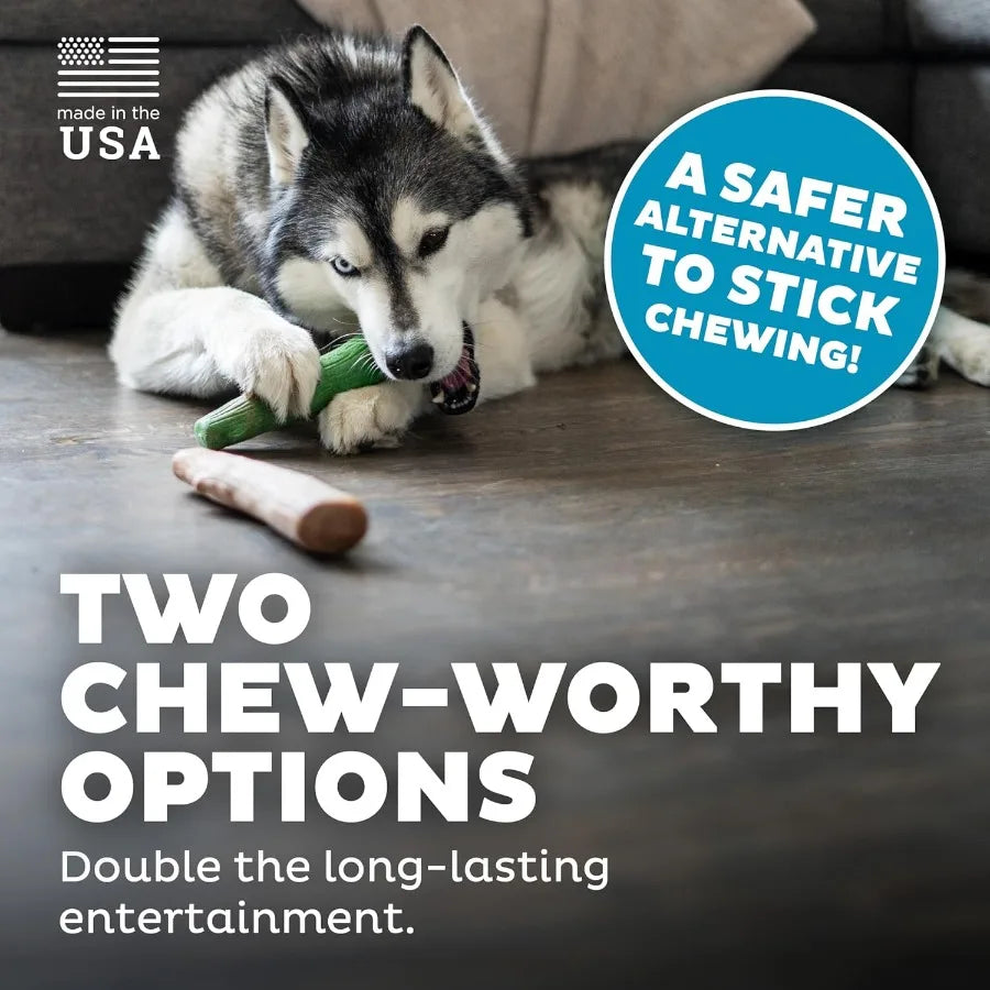 Hign-concerned Mint Infused Real Wood Chew Toys For Large Dogs