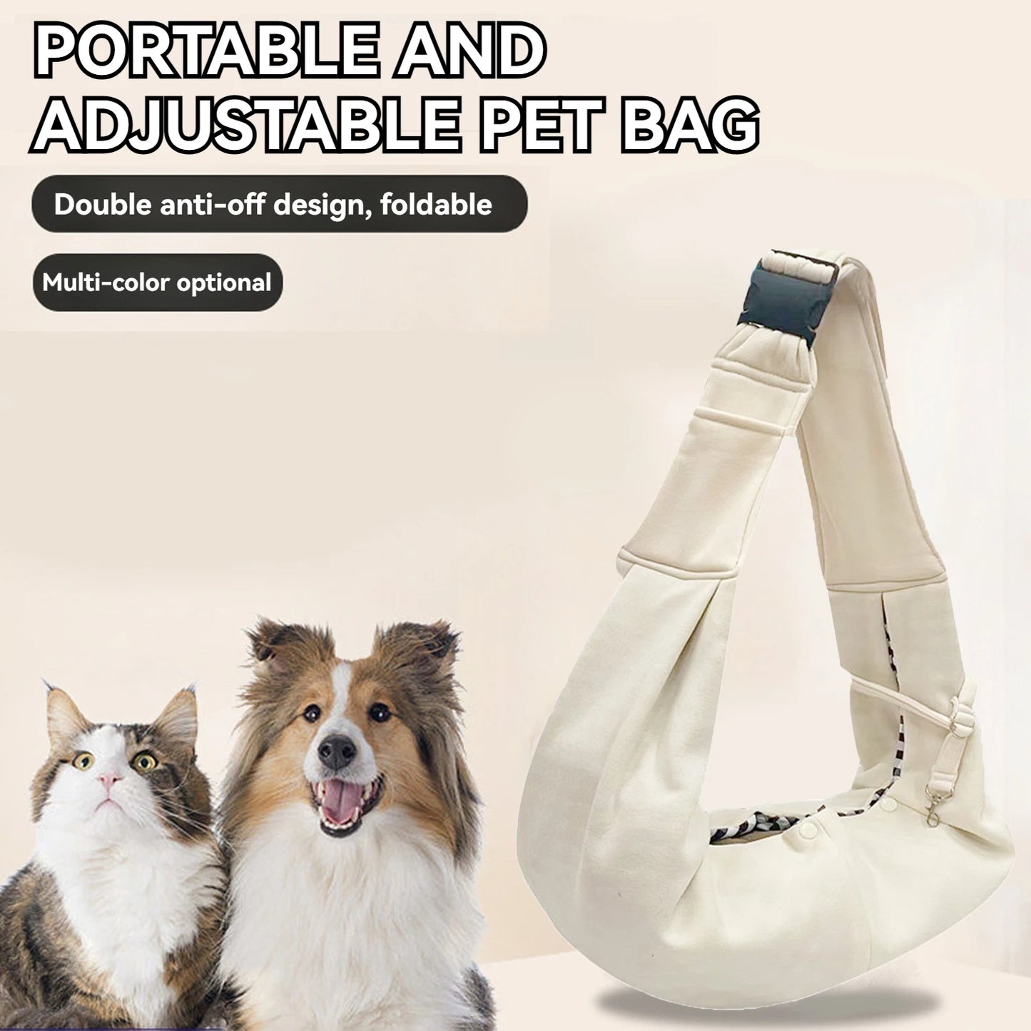 Small Pet Sling Carrier Hands Free Reversible Bag For Pets