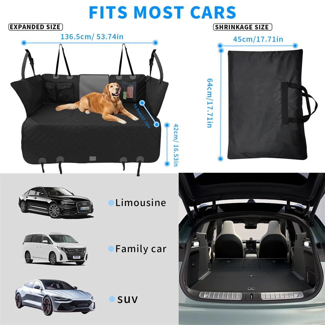 BINGOPAWCN Waterproof Dog Car Seat Cover Hammock for Back Seat Travel
