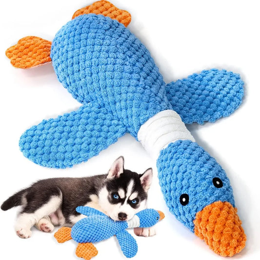 Hign-concerned Indestructible Goose Dog Toy For Aggressive Chewers Squeaky Plush