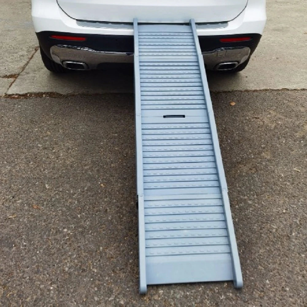 Dog Door Adjustable Folding Dog Ramp With NonSlip Rug Surface