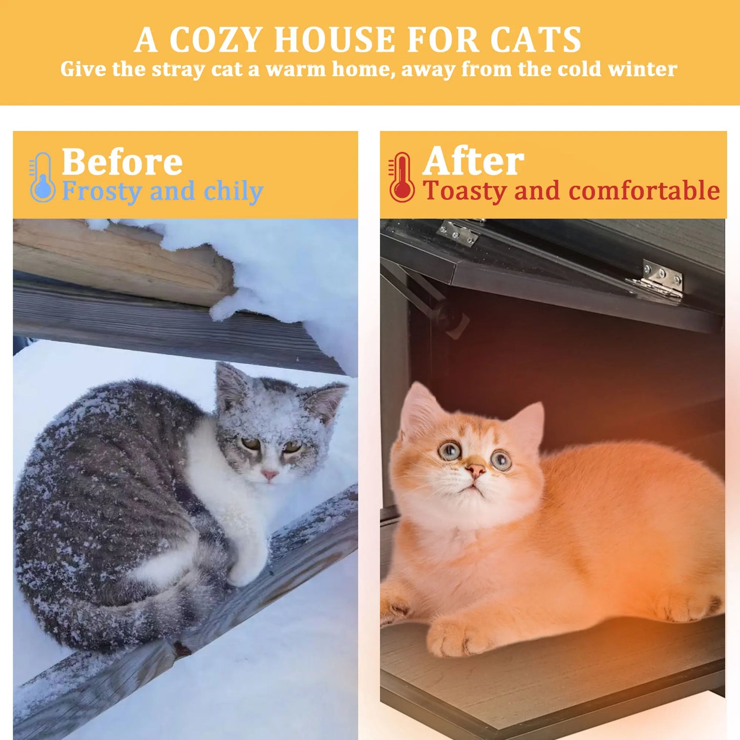 HDPE Indoor Outdoor Cat House Weatherproof Shelter For Cats