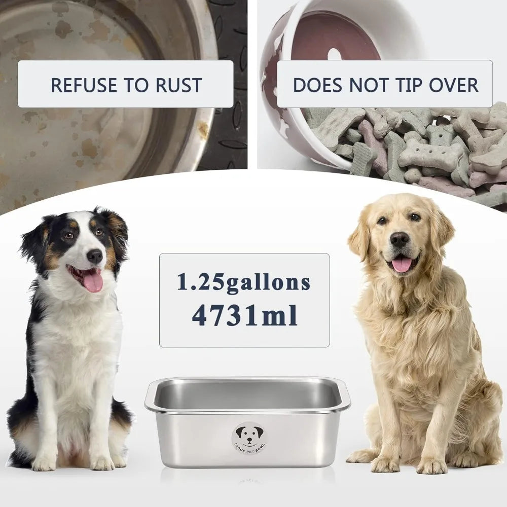 Stainless Steel Dog Bowls High Capacity Food And Water Bowls