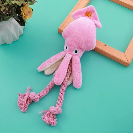 Hign concerned Chemical Octopus Plush Dog Toy Squeaky Rope