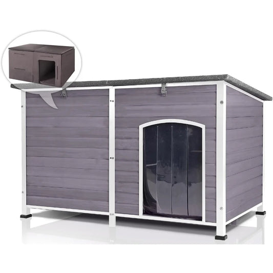 Insulated Outdoor Dog House With Waterproof Liner Kennel