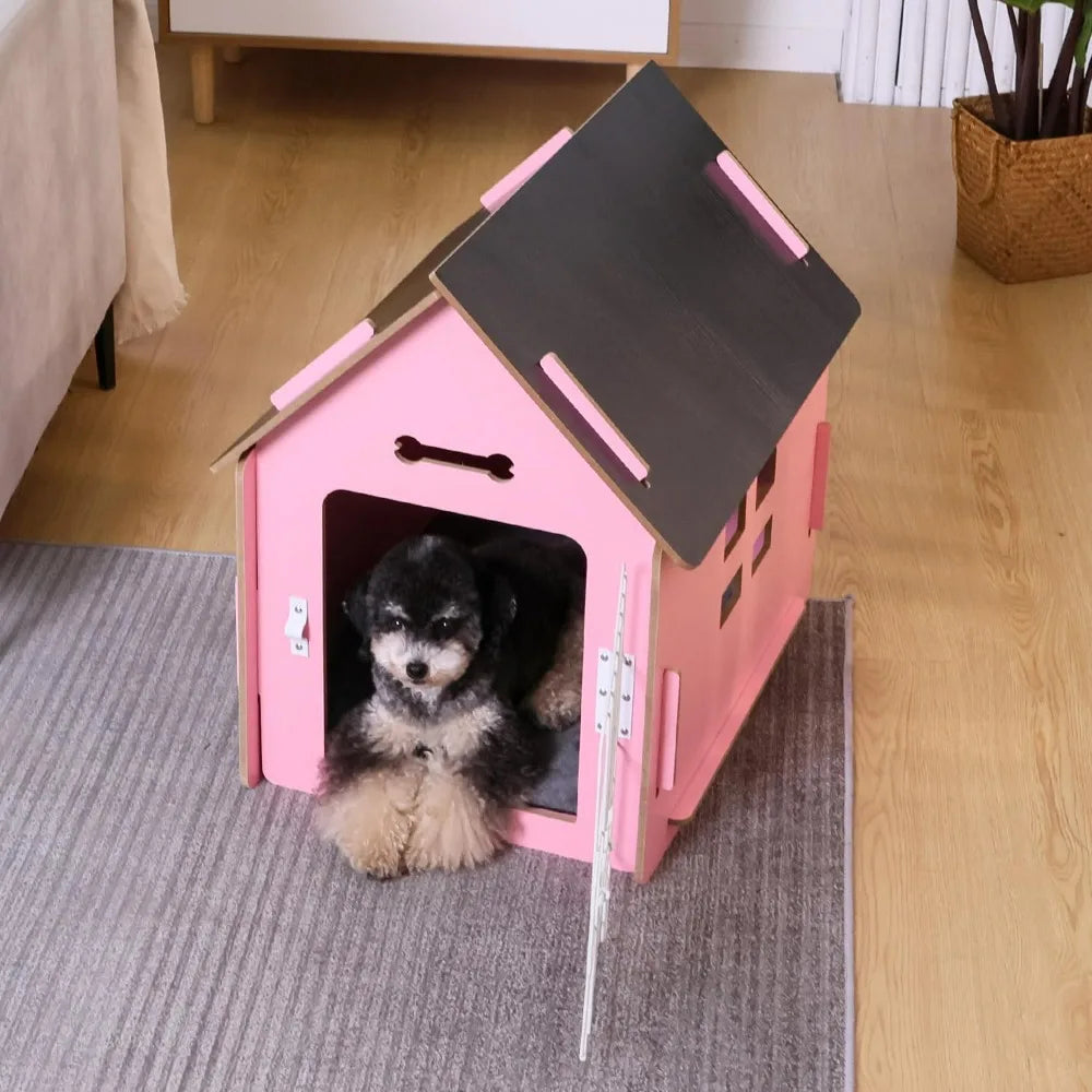 Cozy Indoor Wooden Dog House for Small Dogs and Cats