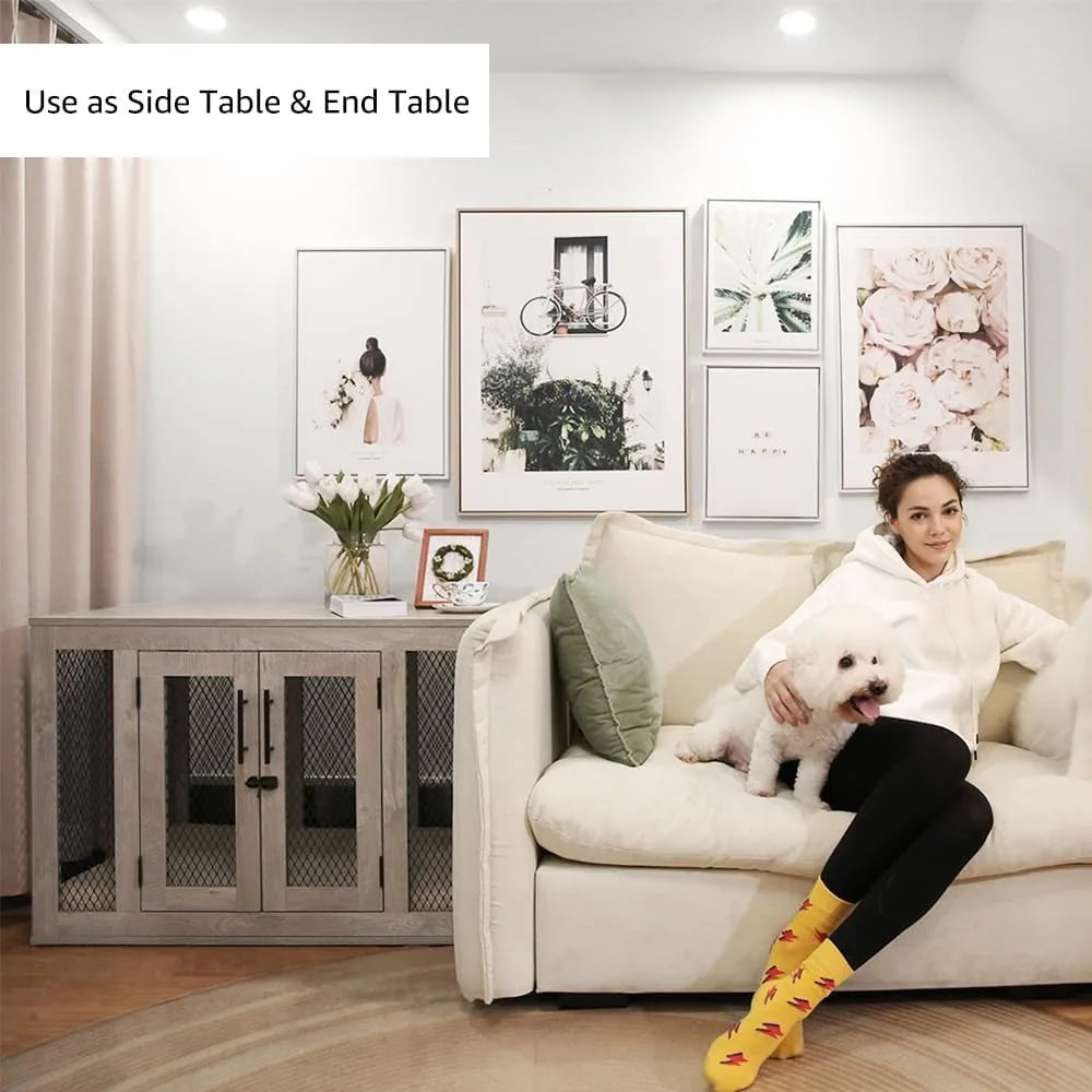 XUYUAN Wooden Dog Crate Furniture Kennel Indoor End Table