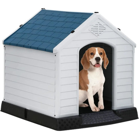 Durable Ventilated Waterproof Plastic Dog House Indoor Outdoor Use