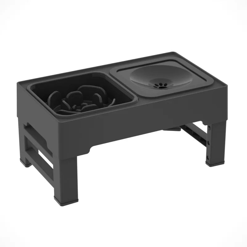 TWISTER.CK Elevated Dog Feeder With Adjustable Stand And Stainless Bowls