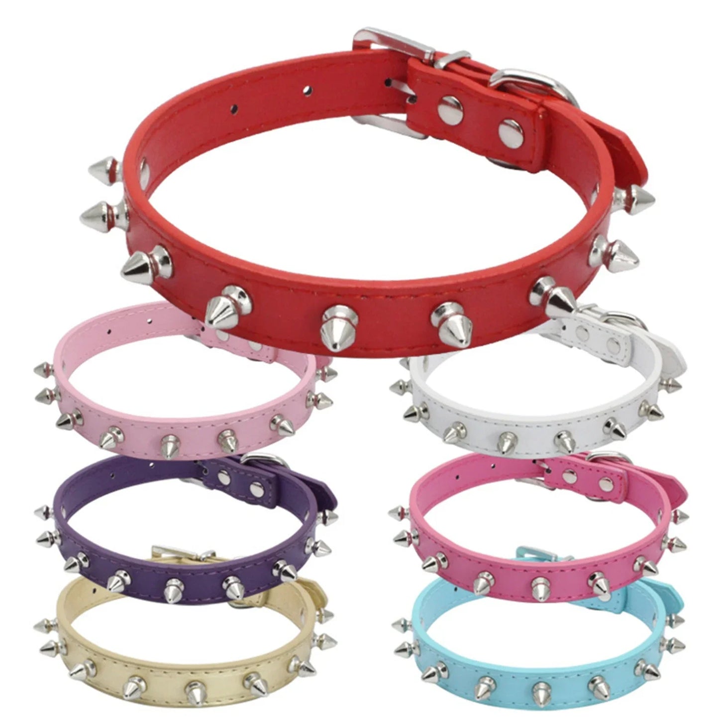 Sichuan Leather Spiked Studded Cat And Dog Collar For Pets