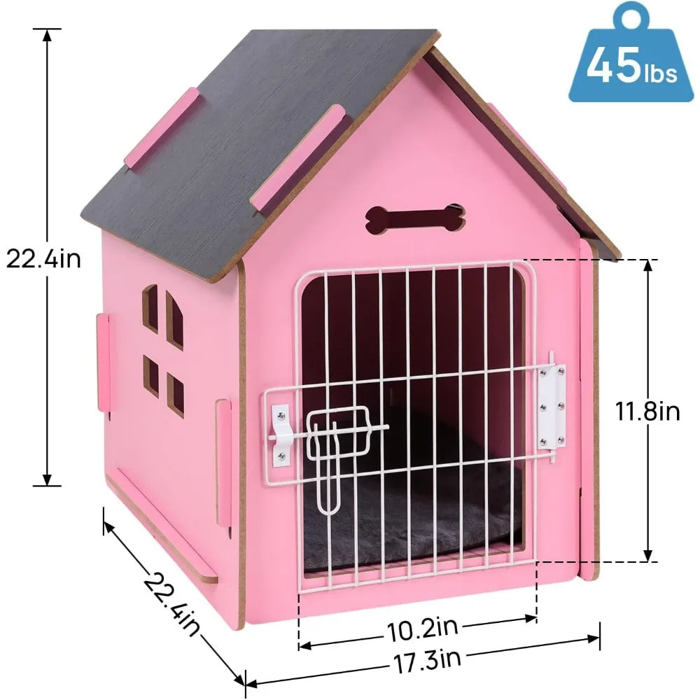 Cozy Indoor Wooden Dog House for Small Dogs and Cats