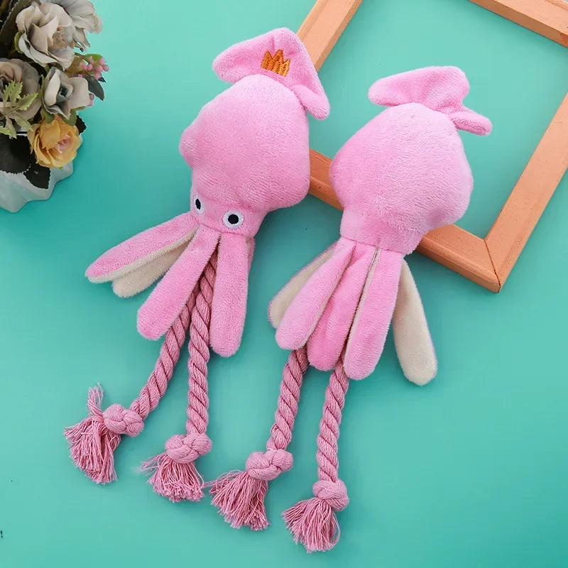 Hign concerned Chemical Octopus Plush Dog Toy Squeaky Rope