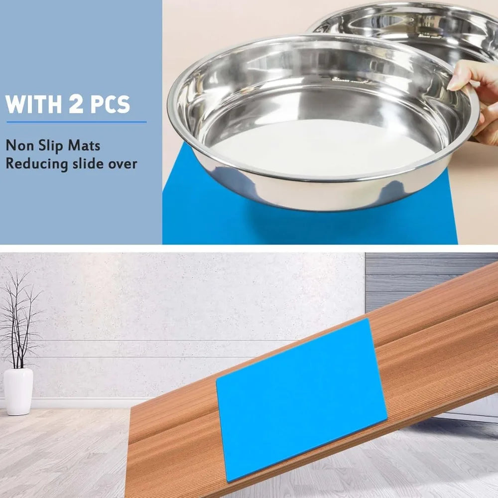 Hign-concerned Shallow Non Slip Food Grade Stainless Steel Bowls For Large Dogs